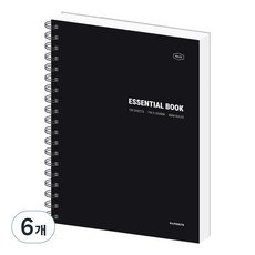 페이퍼릿 하드커버 노트 100매 100g, 블랙, 6개