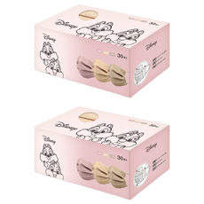 ONEDER 旺達棉品 平面成人口罩 3色, 奇奇與蒂蒂 迷霧粉 + 拿鐵棕 + 大地灰, 30片, 2盒