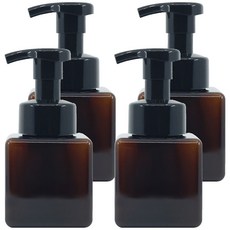 newnlook 按壓瓶 洗手乳 泡沫容器 泡沫型 250ml, 棕色, 4個