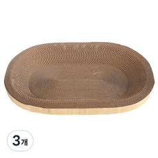 미스터추추 타원형 고양이 스크래쳐 평판형, 우드, 3개