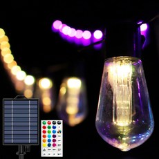 VISANG RGB屋頂LED太陽能花園戶外照明燈 30燈, 混合顏色