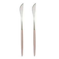歐風餐具 304 不鏽鋼 餐刀 2支, 粉銀色, 1組