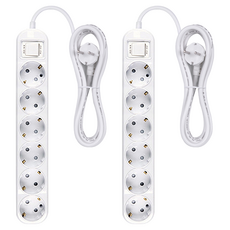 五星精密 接地延長線 6孔, 2.5m, 單一顏色, 2個