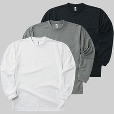 urbantee 男女通用運動機能快乾圓領長袖涼感T恤3件組, 白色 + 灰色 + 黑色