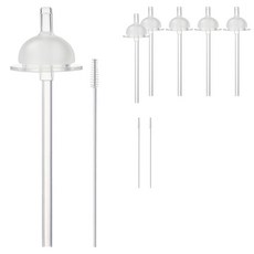 hibee Double Heart/Grosmimi/Upis適用替換奶嘴吸管 2入+吸管 2支+吸管刷組 第1階段, 單色, 3組