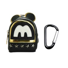 Dalmoa 可愛高爾夫球袋 收納包 保護套 + 登山扣套組, 黑色, 1個