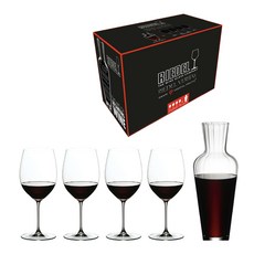 리델 베리타스 카베르네 / 메를로 와인잔 4p + 모젤 세트 5449/0-MOS, 625ml, 1세트