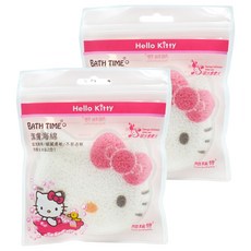 帕瑞詩 Hello Kitty 潔膚海綿 起泡專用/細膩柔軟/不易過敏 洗臉沐浴2合1, 2個