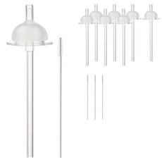 hibee Double Heart/Grosmimi/Upis適用替換奶嘴吸管 2入+吸管 2支+吸管刷組 第1階段, 單色, 4組