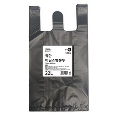 롯데이라이프 착한 비닐쇼핑봉투 흑색, 22L, 1개, 대 (50 x 60 cm)