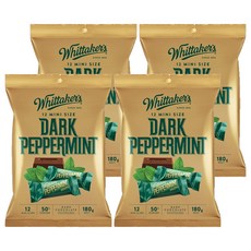 Whittaker's 迷你薄荷黑巧克力, 180g, 4袋