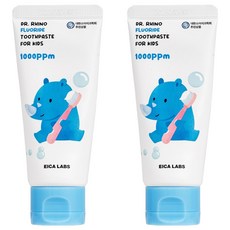 에이카랩스 코뿔소 어린이 불소 치약 청포도향, 60g, 2개