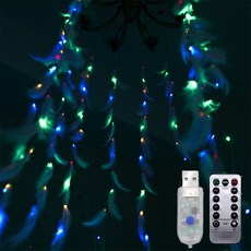 더깔끔 LED 창문 인스풍 실내 장식 깃털, 컬러 보통 USB