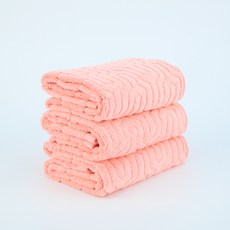 Keyria 緹花設計山形飯店毛巾 200g 精梳棉, 10個, 珊瑚色