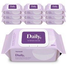 탐사 데일리 엠보싱 물티슈 캡형 피부 저자극 인증, 10팩, 100매, 50g