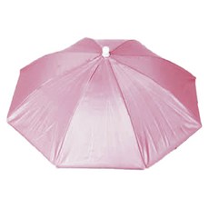 다매다매 머리에 쓰는 모자우산 1단, 핑크