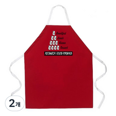 애티튜드에이프런즈 레드넥 푸드 피라미드 에이프런, 혼합 색상, 2개