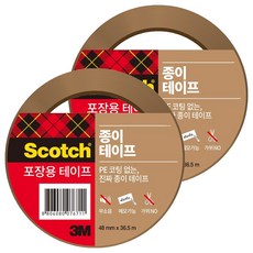3M Scotch 紙質包裝用封箱膠帶 48mm x 36.5m, 棕色, 2個