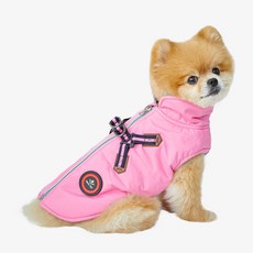 RealPet 반려동물 패딩 가슴줄 조끼, 핑크, 1개