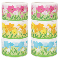 indi.k 春天的花園紙膠帶 3種組 2.5cm*3m, 粉色、黃色、藍色, 2組