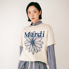 Mardi Mercredi 女款花朵刺繡棉質T恤