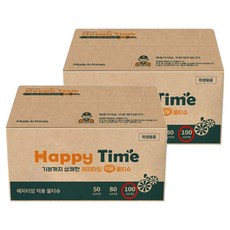 해피타임 덕용 냅킨 물티슈 헤링본타입, 100g, 100개입, 8개