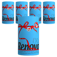 Renova 廚房紙巾 藍色 120張, 5捲