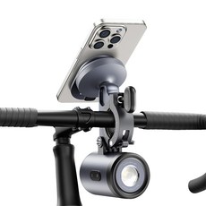 베이스어스 PrimeTrip 시리즈 불빛조절 C타입 방수 충전식 휴대폰 거치대 자전거 라이트, 블랙, 1개