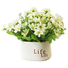 타이탄 인테리어 포인트 조화+화분, 화이트 플라워, 1세트