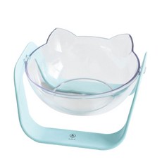 딩동펫 반려동물 각도조절 냥이형 식기 1구, 블루, 1개