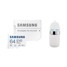 SAMSUNG 三星 EVO Plus microSD記憶卡+SD卡轉換器+USB讀卡機, 64GB