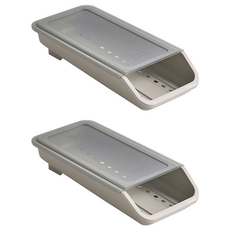 EASY&FREE 16格雞蛋收納盒 附蓋子, 灰色, 2入