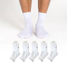 에이원패션 남성용 실속형 미니 무지 중목 양말 5켤레