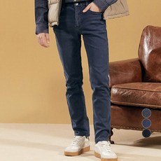 BANG BANG 男款搖粒絨黏合刷毛修身保暖牛仔褲