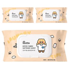 스웰데이 건조기용 시트 섬유유연제 베이비파우더향, 3개, 80개입