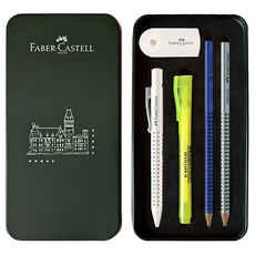 FABER-CASTELL 輝柏 精選書寫工具原子筆組, 1組, Coconut Milk(圓珠筆)+隨機出貨(鉛筆+38號螢光筆+橡皮擦)