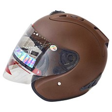 普通型露臉式騎乘機車用防護頭盔 附1層護目鏡 R3A6 1350g, 消光咖啡色