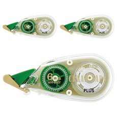 PLUS 普樂士 手帳修正帶WH-816Y 超緊湊機身方便攜帶, 奶油色, 3個