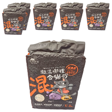 Pet's Oasis 毛孩綠洲 凝混哪裡混合貓砂 經典款 2.0mm + 1.5mm 豆腐砂 + SAP + 銀離子, 2.5kg, 6個, 淡淡奶香味