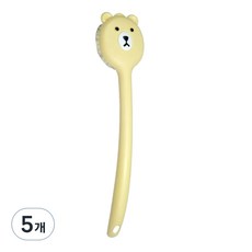 깨끗하게 샤워하자 바디 등 샤워 브러쉬, 옐로우, 5개, 1개입