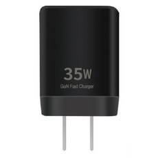 摺疊電源供應器 35W PD+QC GaN 氮化鎵, IC-6, 黑色, 1個