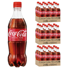 Coca-Cola 可口可樂汽水 暢快口感 美食搭配, 600ml, 72瓶