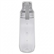 WOKY 沃廚 台灣公司貨 Ecozen 透明瓶 附彈跳吸管, 淺灰色, 600ml, 1個