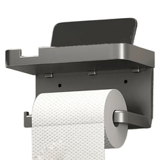 조인메이드 무타공 욕실 핸드폰 거치대 겸 휴지걸이, 그레이, 1개