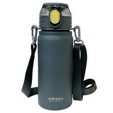 AWANA 手提背帶運動瓶 AN-600 7.5 x 7.5 x 22cm 320g, 鐵灰色, 600ml, 1瓶