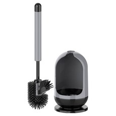 미스터시가 꼼꼼 사각지대 화장실 세척 솔 + 거치대 세트, 그레이, 1세트
