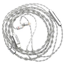 MOONDROP 水月雨 FreeDSP耳機 升級線 TYPE-C帶麥線, 銀色, 1個