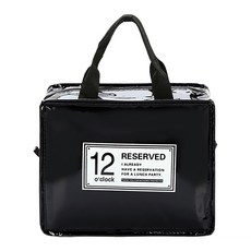 時尚漆皮多用途保溫收納包 PU防水材質 大空間大容量, 27 x 15 x 23 cm, 黑色, 27 x 15 x 23 cm, 1個