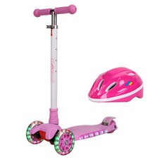 랜드웨이 모션 스피드 아동용 킥보드 + 헬멧 세트, 핑크, 1개