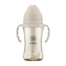 Simba 小獅王辛巴 蘊蜜鉑金PPSU寬口吸管把手防脹氣奶瓶 3個月以上, 杏茶, 270ml, 1個